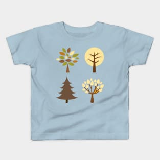 Autumn and winter tree boho pattern Kids T-Shirt